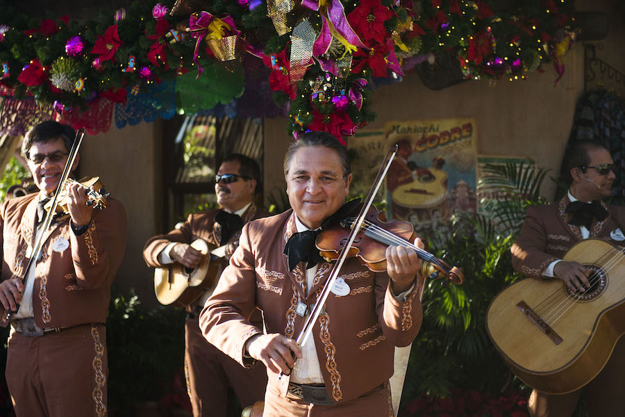 Featuring festive mariachi band music and dancing, the Mexico pavilion at Epcot brings the Fiesta de Navidad to life for the holidays.  Throughout the theme park's World Showcase, countries celebrate their own unique holiday traditions with storytellers and entertainment during Holidays Around the World. Epcot is located at Walt Disney World Resort in Lake Buena Vista, Fla. (Chloe Rice, photographer)